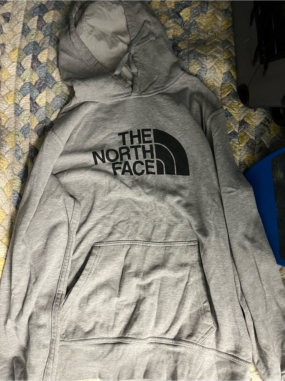 The North Face Gray Pullover Hoodie with Black Logo